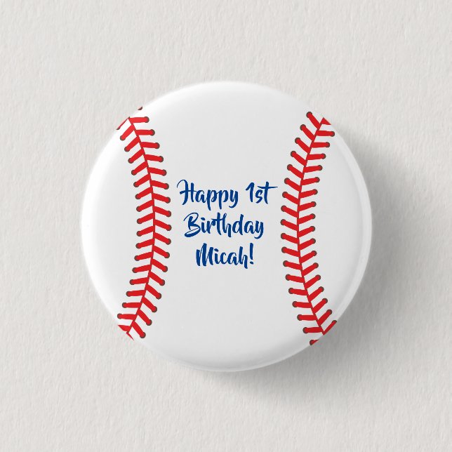 Baseball Niedlich Sports Kinderparty Button (Vorderseite)
