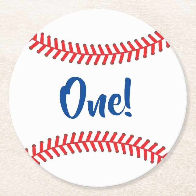 Baseball Niedlich Sports Kinderparty Runder Pappuntersetzer (Vorderseite)