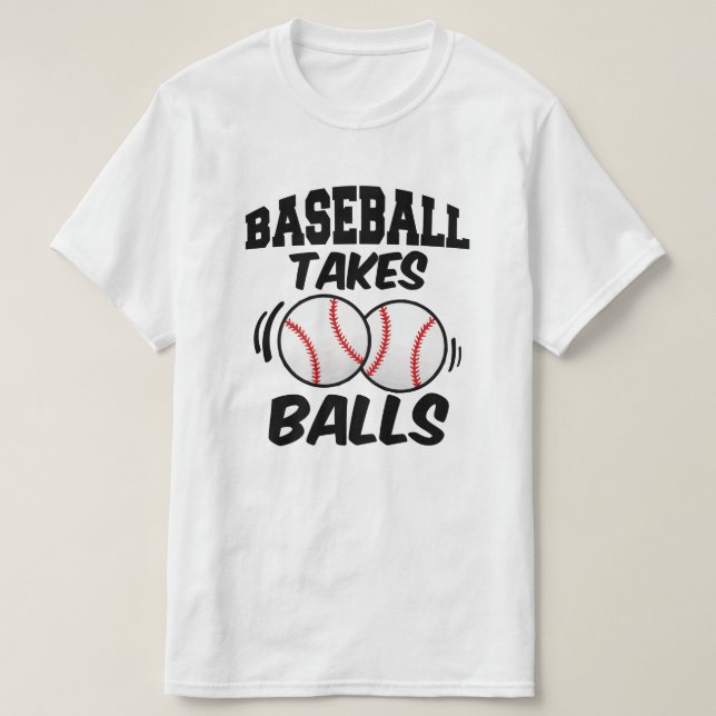 Baseball nimmt Bällen das Shirt der lustigen (Design vorne)