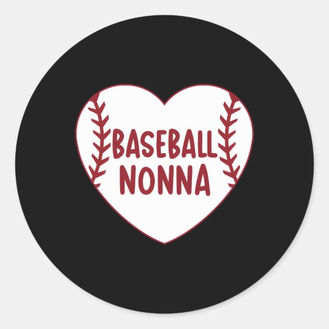 Baseball Nonna He Baseball Großmutter Muttertag Runder Aufkleber (Vorderseite)