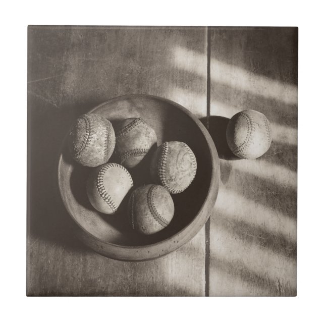 Baseball Nostalgie - Baseballs Fliese (Vorderseite)