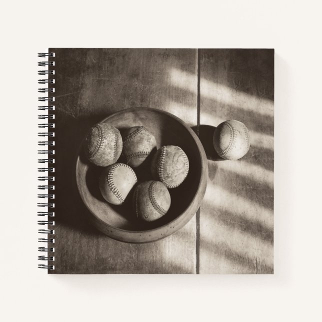 Baseball Nostalgie - Baseballs Notizbuch (Vorderseite)