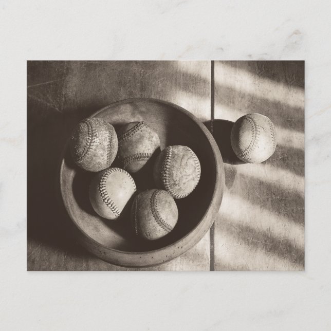 Baseball Nostalgie - Baseballs Postkarte (Vorderseite)
