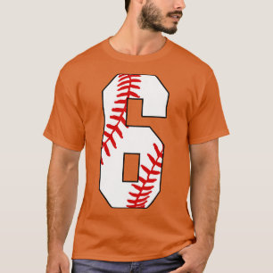 Baseball Nummer 6 Baseball Jersey Lieblingsspiel T-Shirt
