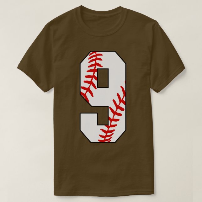 Baseball Nummer 9 Baseball Jersey Lieblingsspiel T-Shirt (Design vorne)
