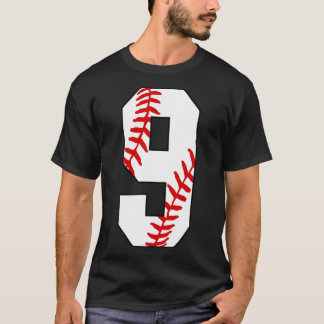 Baseball Nummer 9 Baseball Jersey Lieblingsspiel T-Shirt