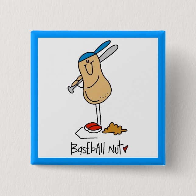 Baseball-Nuss-T-Shirts und Geschenke Button (Vorderseite)