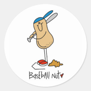 Baseball-Nuss-T-Shirts und Geschenke Runder Aufkleber