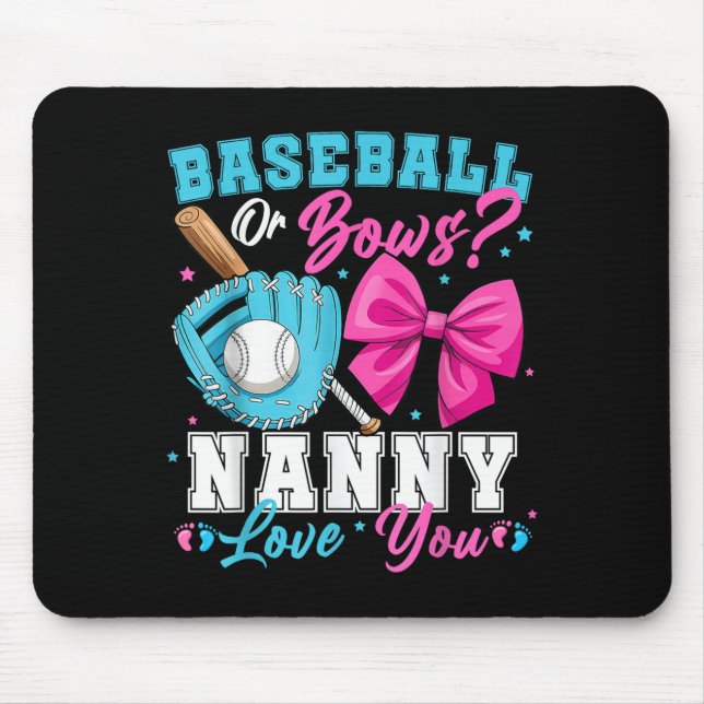 Baseball oder Bows Kindermädchen Lieben Sie Geschl Mousepad (Vorne)