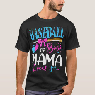 Baseball oder Bows Mama Lieben Sie rosa oder blaue T-Shirt