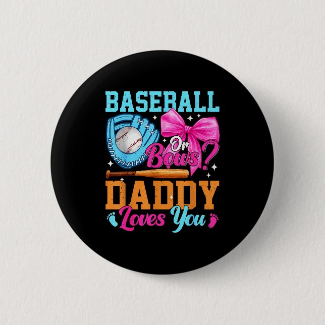 Baseball Oder Schleifen Dein Papa Liebt Dich Gesch Button (Vorderseite)