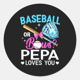 Baseball oder Schleifen pepa liebt Geschlecht enth Runder Aufkleber