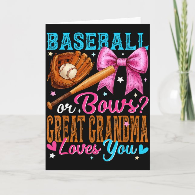 Baseball Oder Schleifen Urgroßmutter Liebt Dich Ge Karte (Vorderseite)