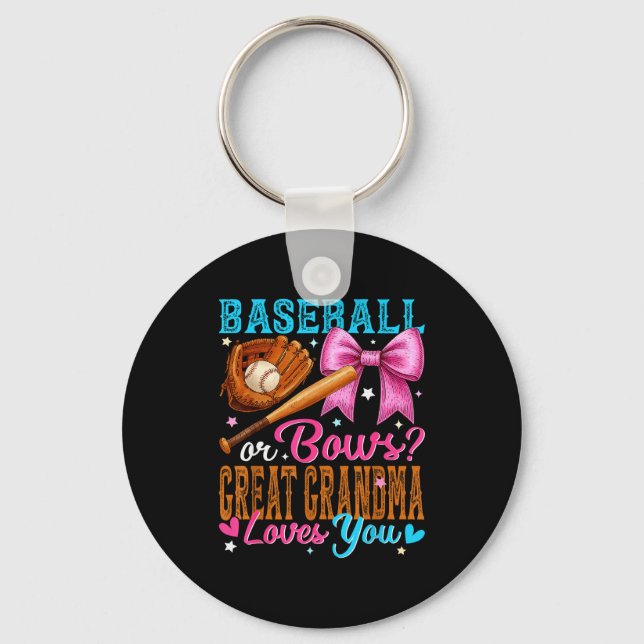 Baseball Oder Schleifen Urgroßmutter liebt dich Ge Schlüsselanhänger (Vorderseite)