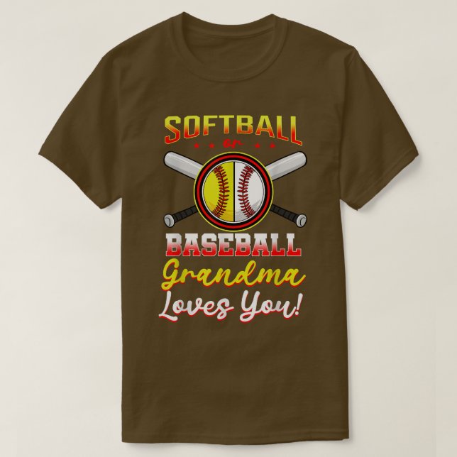 Baseball- oder Softball-Oma-Lieben, die Sie erlebe T-Shirt (Design vorne)