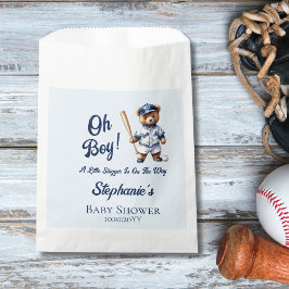 Baseball Oh Boy Baby Dusche Niedlicher Bär Geschenktütchen