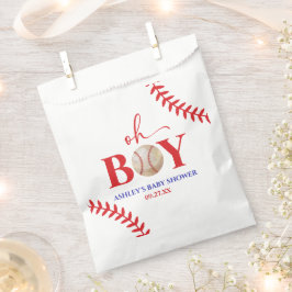 Baseball Oh Boy Brown White Baby Dusche Geschenktütchen