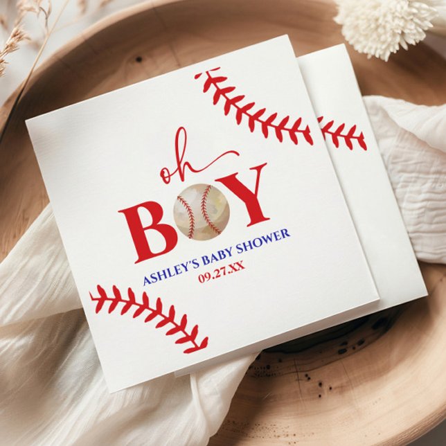 Baseball Oh Boy Brown White Baby Dusche Serviette (Von Creator hochgeladen)