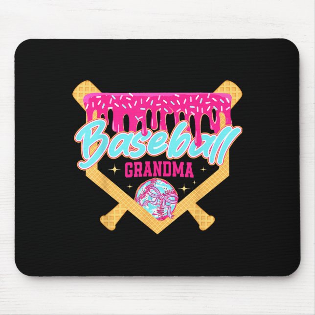 Baseball-Oma-Drip-Eiscreme-Baseball-Saison Mousepad (Vorne)