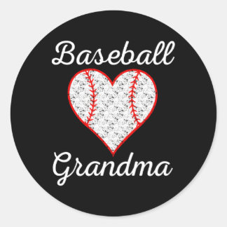 Baseball Oma He Runder Aufkleber