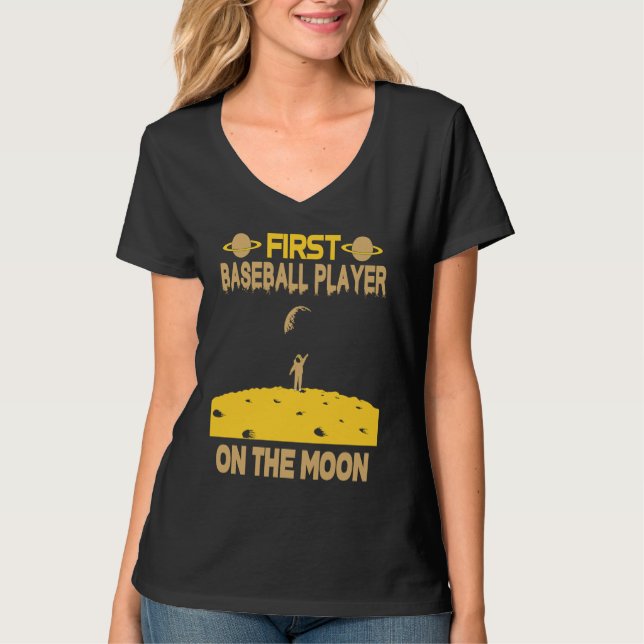 Baseball On The Moon T-Shirt (Vorderseite)
