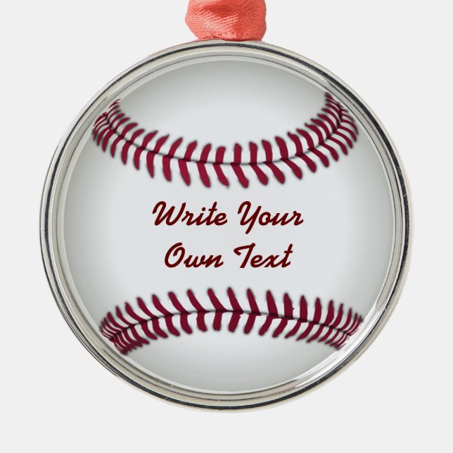 Baseball-Ornamente Silbernes Ornament (Vorne)