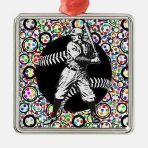 Baseball : Ornement métallique Vintage