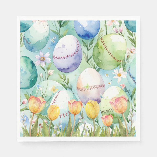 Baseball-Oster-Thema  Serviette (Vorderseite)
