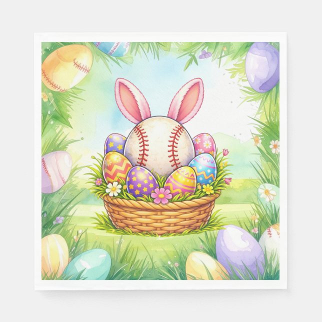 Baseball-Oster-Thema  Serviette (Vorderseite)