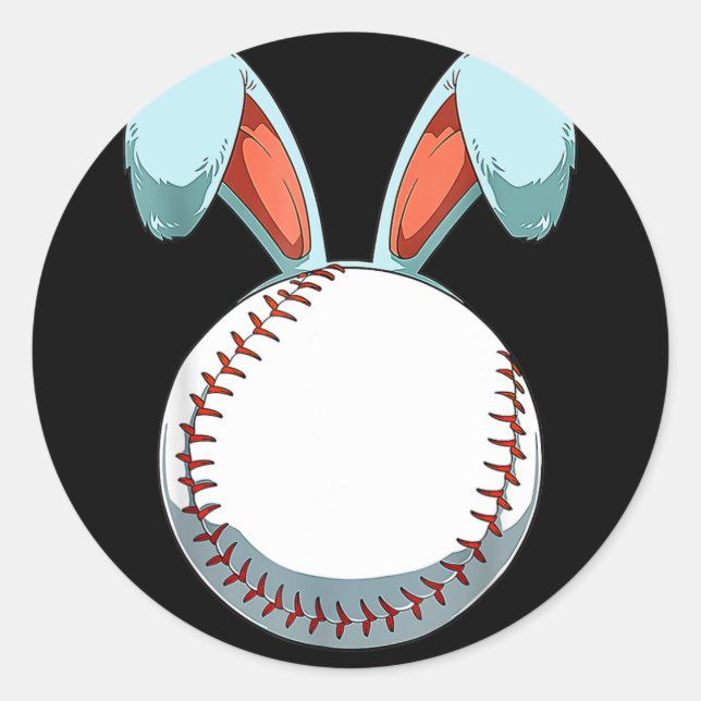 Baseball Ostern Sonnige Ohren Ostereier Jäger Bas Runder Aufkleber (Vorderseite)