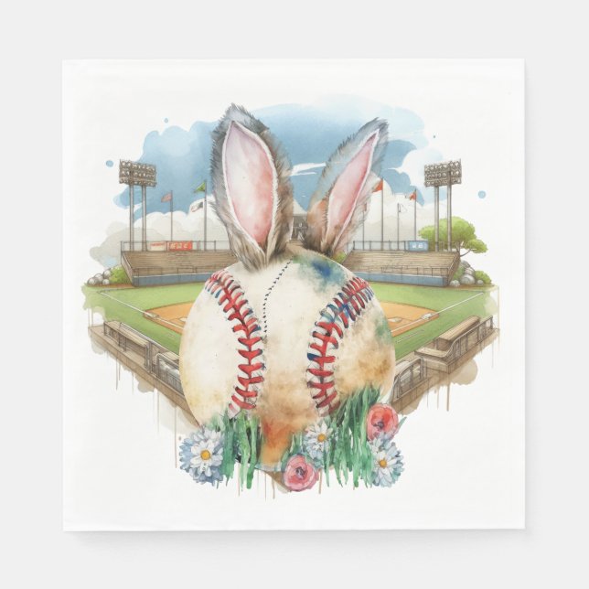 Baseball-Ostern-Thema  Serviette (Vorderseite)