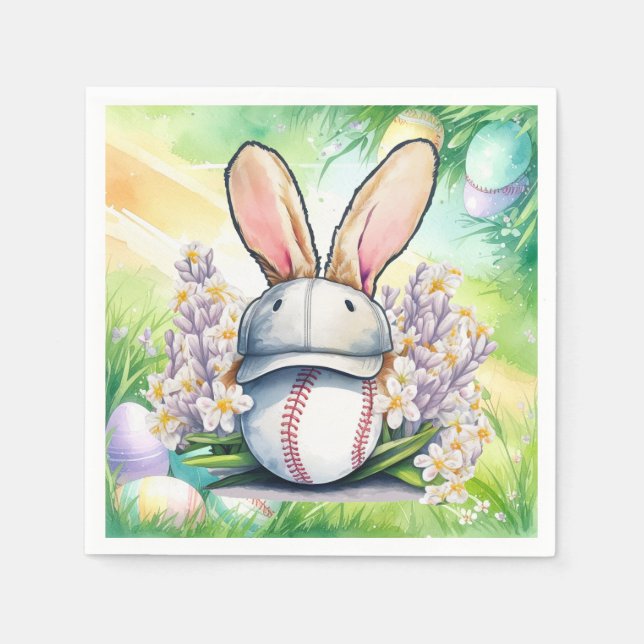 Baseball-Ostern-Thema  Serviette (Vorderseite)