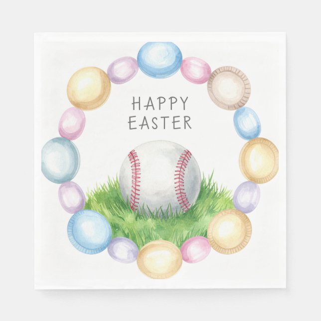 Baseball Ostern Thema  Serviette (Vorderseite)