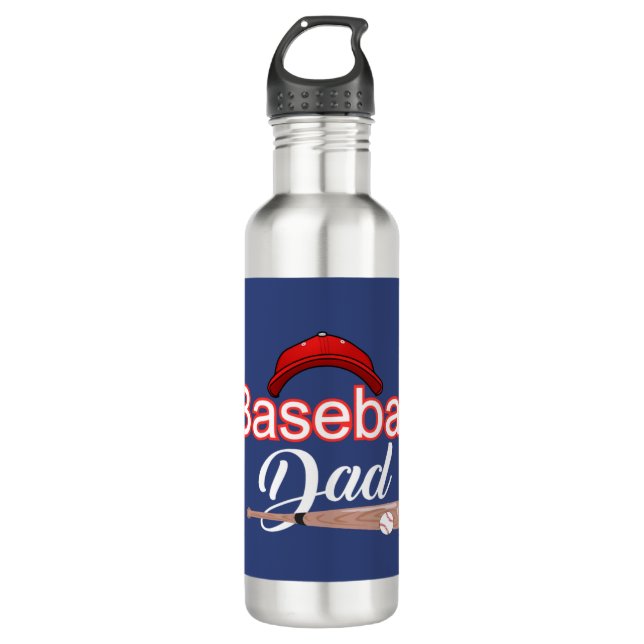 Baseball Papa-Familie sportlich motiviert modernen Edelstahlflasche (Vorderseite)