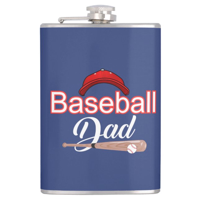 Baseball Papa-Familie sportlich motiviert modernen Flachmann (Vorderseite)