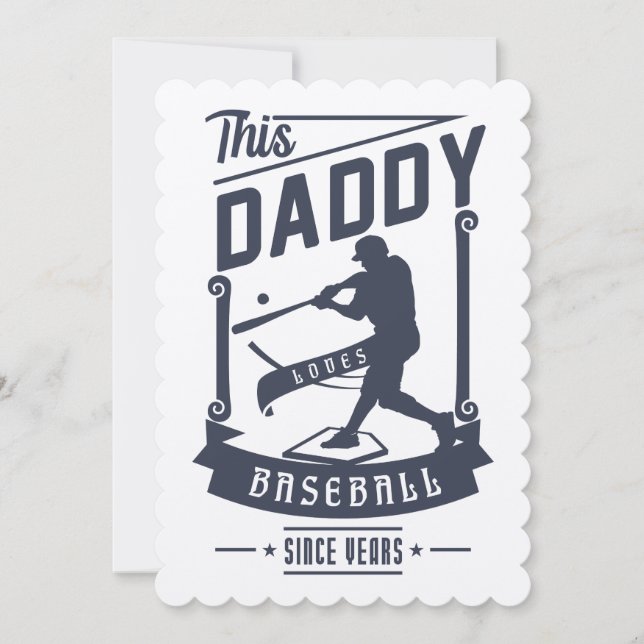 Baseball Papa - Personnalisé - Carte Anniversaire (Devant)