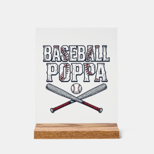 Baseball Papa Vintage Gravur Shirt Design_1 Acrylschild