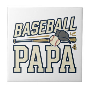 Baseball Papa Vintage Gravur Shirt Design_1 Fliese
