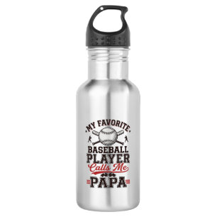 Baseball Papa Vintage Gravur Vektor Design_1 Edelstahlflasche