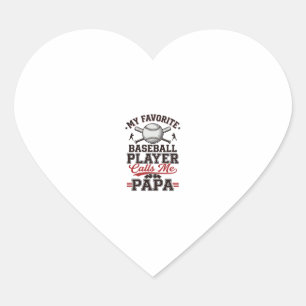 Baseball Papa Vintage Gravur Vektor Design_1 Herz-Aufkleber