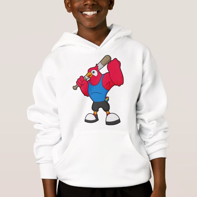 Baseball-Papagei Hoodie (Vorderseite)