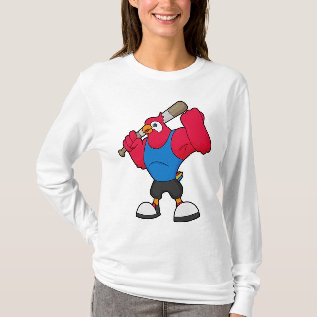 Baseball-Papagei T-Shirt (Vorderseite)