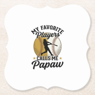 Baseball Papaw Lieblingsspieler Vintage-Shirt Desi Untersetzer