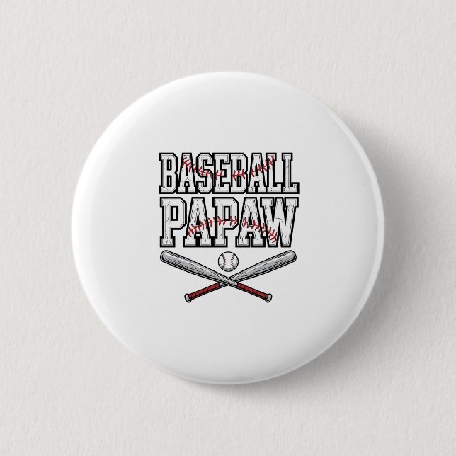 Baseball Papaw Vintage Engraving Design_1 Button (Vorderseite)