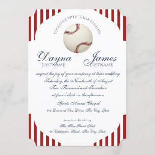 Baseball-Park-Streifen-Hochzeit Einladung