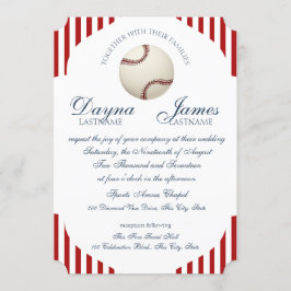 Baseball Park Stripes Wedding Einladung