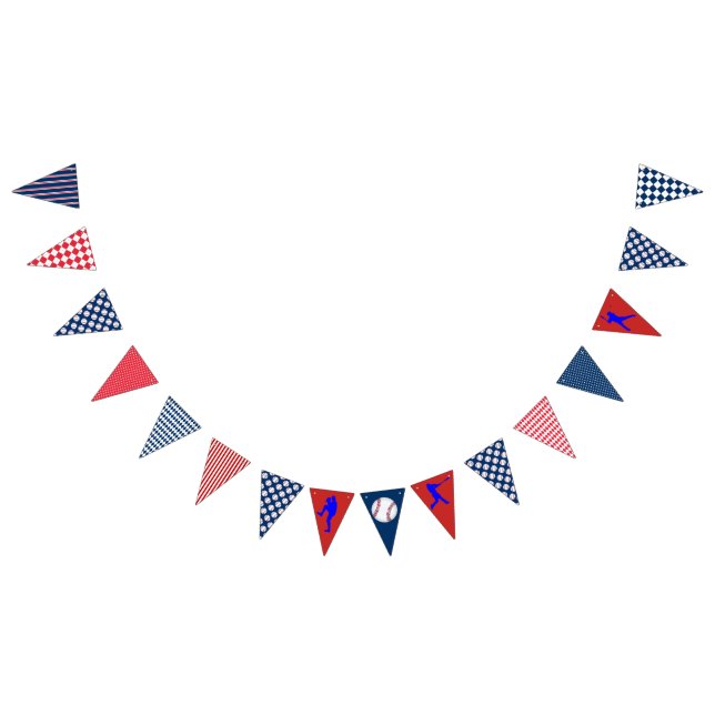 Baseball-Party-blaues Rot-Flaggen-Flagge Wimpelkette (Alle)