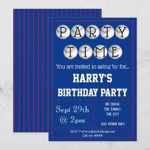 Baseball-Party Einladung bearbeitet