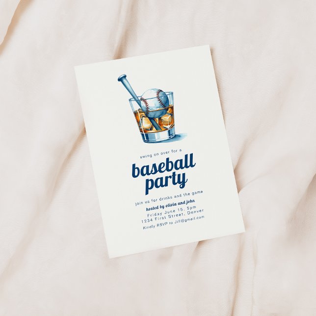 Baseball-Party Einladung mit Whiskey Glass (Von Creator hochgeladen)