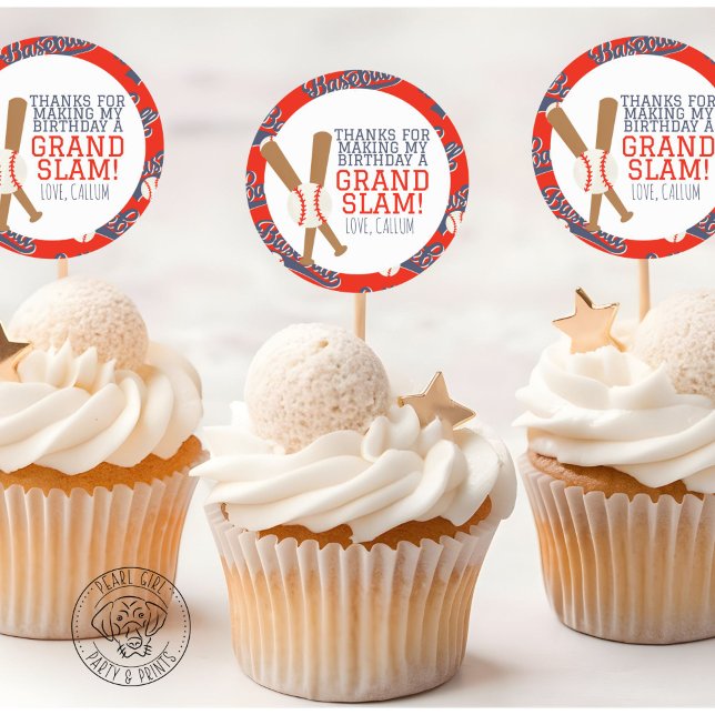 Baseball Party Favor Round Sticker (Von Creator hochgeladen)